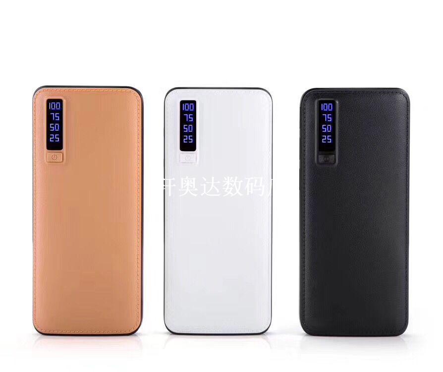 Kinh doanh mẫu da thời trang 3U mới với màn hình hiển thị kỹ thuật số điện thoại di động sạc điện kho báu di động phổ quát