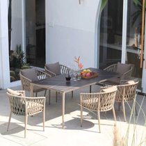 Patio extérieur table et chaises kit ensemble villa jardin plein air balcon protection contre pluie chaise écran solaire table et chaises nordiques