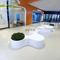 FRP leisure chair combination School outdoor art stool square bench Shopping mall rest chair Mei Chen