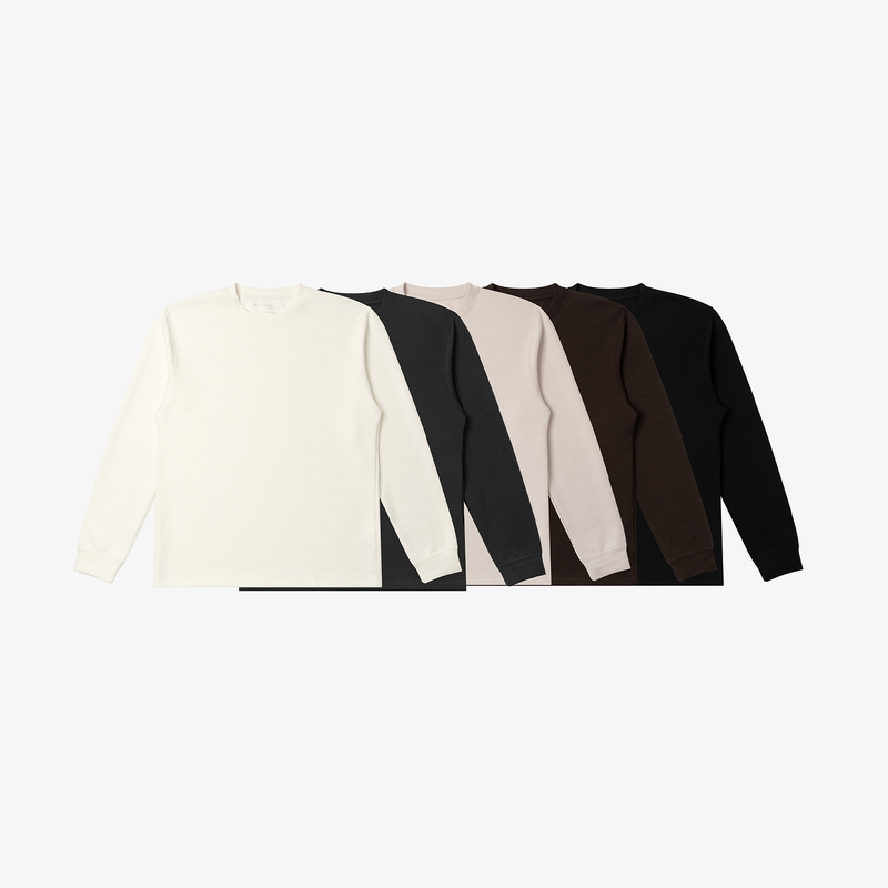 No Logo / 330g Lenzing Modal Merino Wool Blend Soft and Silky Base Layer Loose Long Sleeve