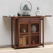 Chinese Buddhist niche for table Buddha stands for home financial deity Bill Incense Case Solid Wood Buddha Statue is dedicated to Taigenguan Little for the table