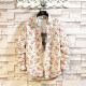 Cotton Casual Floral Long-Sleeved Shirt for Men, Autumn Japanese Style Loose Large Size Red Hawaiian Hong Kong Style Shirt Jacket