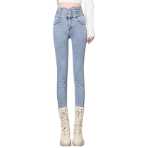 Light-coloured small feet jeans female high waist 2023 Autumn loaded with new body slim fit slim fit pencil pants