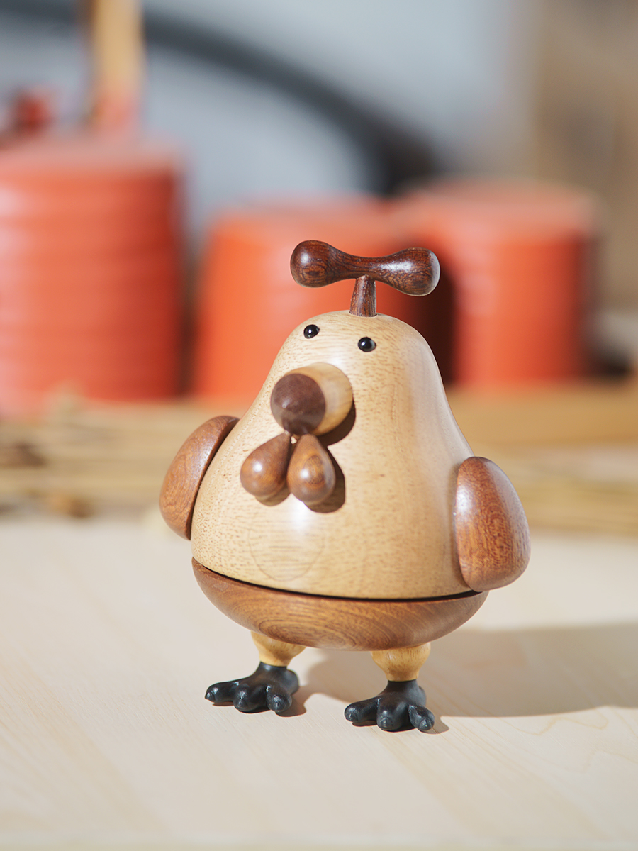 Zodizodiac Solid Wood Octaonic Box Music Box Original Swing Piece Girl Birthday Gift chicken Several people design lettering 