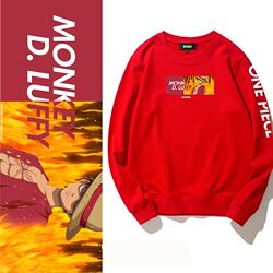 One Piece anime sweatshirt peripheral sweatshirt Luffy Ace Sororo trendy brandy versatile men's autumn bottoming shirt students qlz