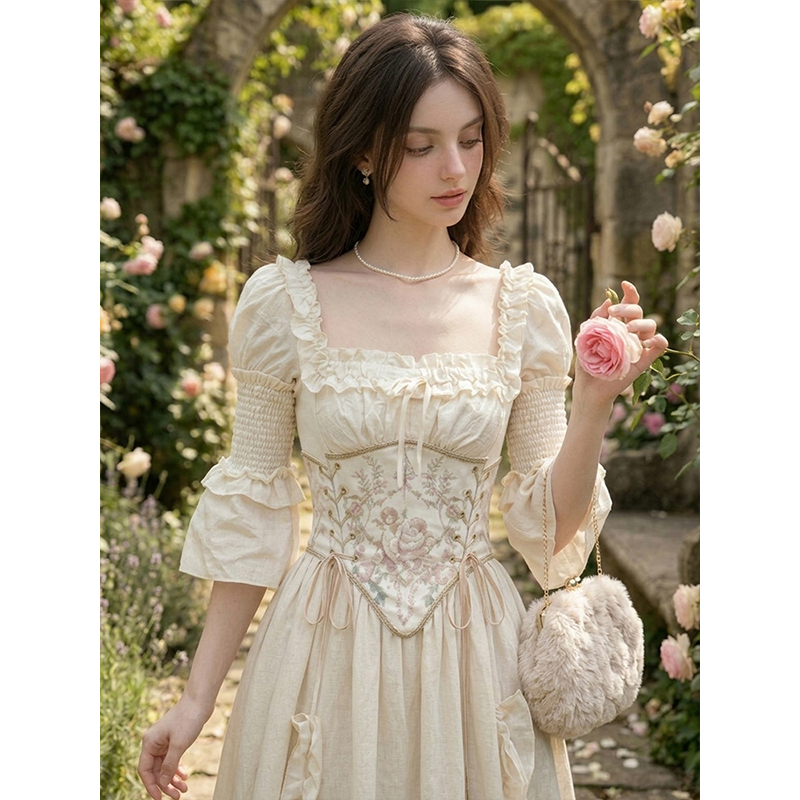 French Retro Palace-Style Design Dress for Women 2026 Spring New Style Petite Birthday Dress Princess Long Dress
