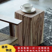 Solid wood squared wood mound wood pile tea table log tree pile tree pier square wood mound wooden stump wood pile stool