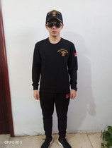 Spring and autumn Liaoning ship sea land and air pure cotton sweater trousers mens pullover round neck sports suit