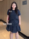 Plus-Size Irregular Loose Dress for Summer, Slimming Ruffled Versatile Plaid Casual Dress for Chubby Women