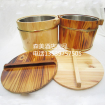 Hotel Restaurant With Cutlery Wood Barrel Rice Pail Keg Rice Barrel Taste Flushed barrel Wooden Barrel Big Medium Size