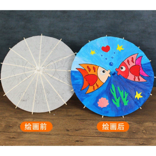 Детское белое масло, китайский зонтик для детского сада, игрушка, DIY, ручная роспись