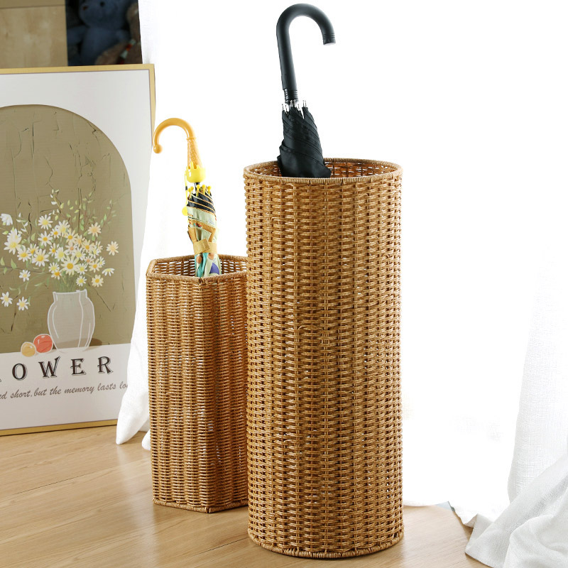 Mujiε Genuine Imitation Rattan Umbrella Stand Umbrella Holder Hotel Living Room Home Creative Umbrella Storage Bucket European Flower Pot Mujiε Genuine Imitation Rattan Umbrella Stand Umbrella Holder Hotel Living Room Home Creative Umbrella Storage Bucket European Flower Pot