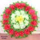 Sacrifice sacrificial wreath white matter funeral supplies cemetery Qingming tomb sweeping tomb plastic simulation fake flower chrysanthemum trumpet