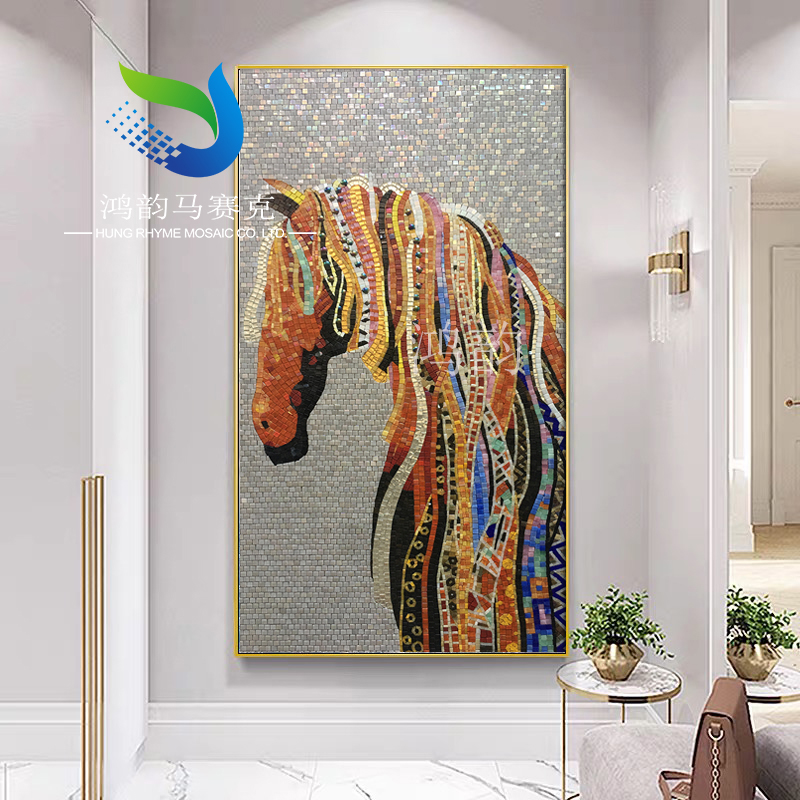Light luxury glass mosaic background wall puzzle custom crystal glass bathroom entrance collage tile wall sticker