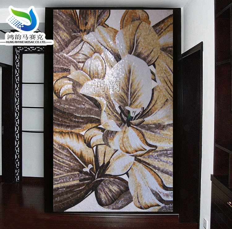 Hon Rhyme Glass Mosaic Cut Jigsaw Puzzle TV Background Wall Genguan Aisle Decoration Mural Living Room Parquet Tiles-Taobao