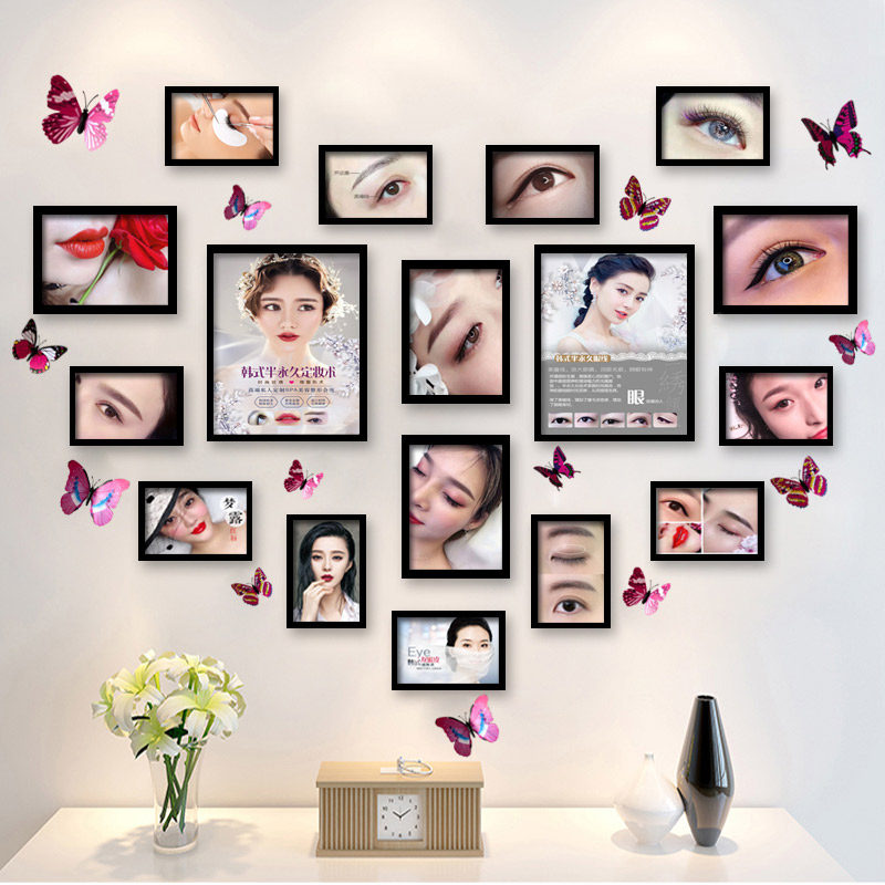 Eyebrow and eyebrow micro plastic surgery background wall Beauty salon decoration hanging painting mural Nail semi-permanent pattern embroidery shop photo wall