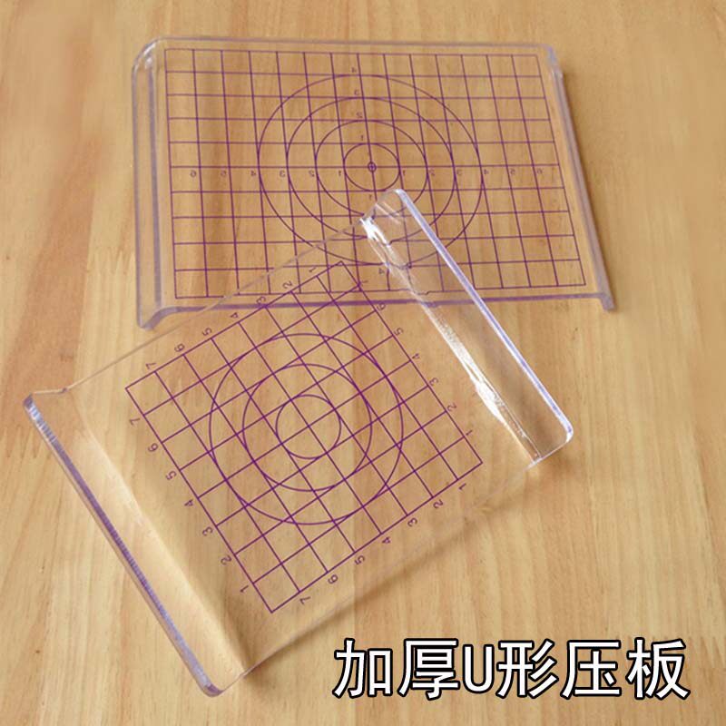 Thickened U-shaped plate clay tools Ultra-light clay transparent proportion pressure plate pressure plate scale round square diy