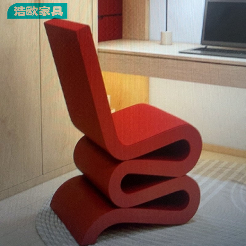 Master Design GRP S Type Dining Chair Modern Prototype Board Room Art Wigglew Bend Soft Bag Twisted Chair-Taobao