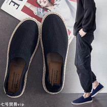 Old Beijing Shoes men summer new fly mesh casual shoes breathable anti-smelly lazy fishermans shoes
