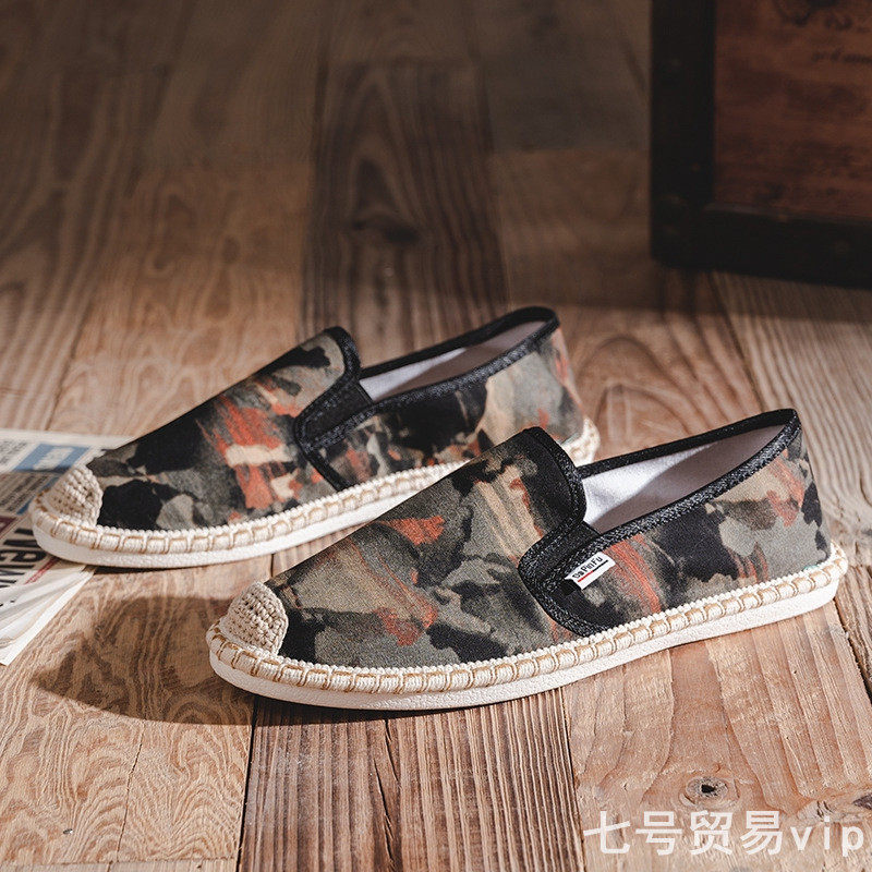 Old Beijing cloth shoes men's 2022 summer camouflage fisherman shoes Doudou shoes breathable soft bottom driving a pedal lazy shoes