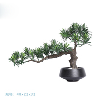 High-end new Chinese simulation welcome pine Cypress bonsai model room hotel potted porch Zen micro landscape ornaments