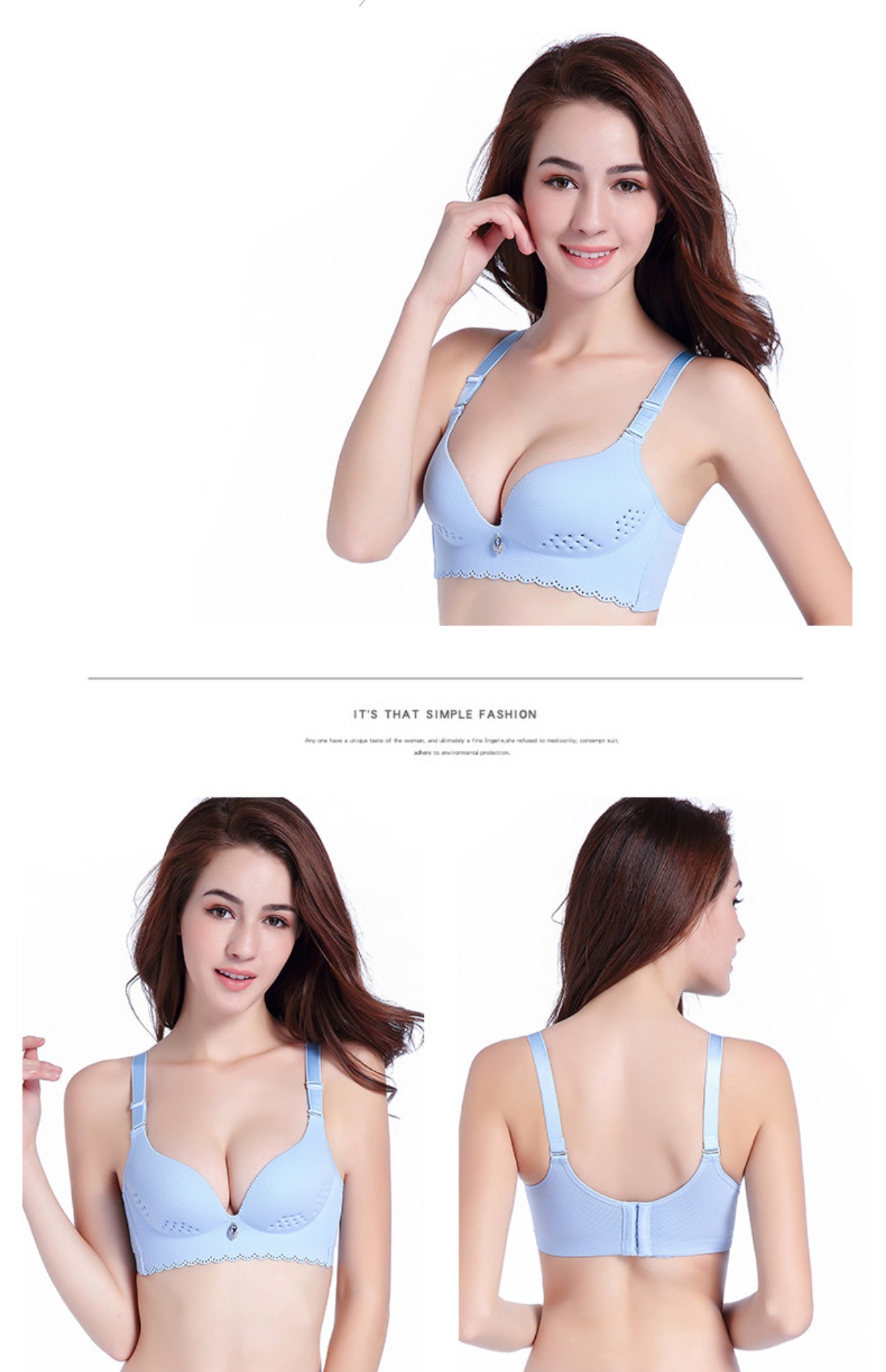 Đồ lót nữ không có vòng thép rỗng thoáng khí gợi cảm liền mạch áo ngực nhỏ ngực tập hợp điều chỉnh áo ngực mùa hè mỏng bra thể thao