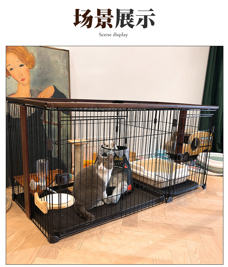 Với nhà vệ sinh mèo và hàng rào chó nuôi mèo mang thai phòng giao hàng Manki Kang mèo ngắn trong nước hộ gia đình mèo lồng - Cat / Dog hàng ngày Neccessities 	khay đựng thức ăn cho mèo	