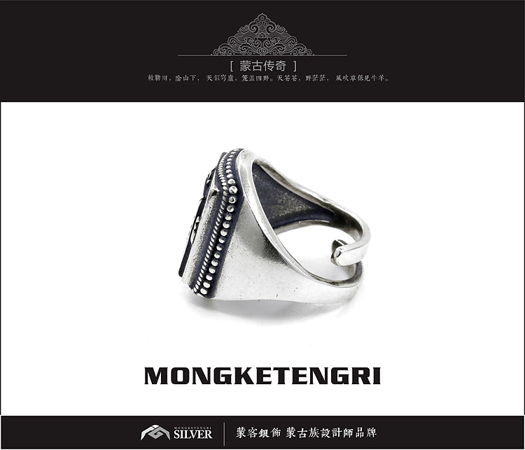 Nhà sư sterling silver mười pha miễn phí nhẫn nam vị thánh bảo trợ silver ring natal Phật mở vòng chỉ số finger nhẫn Thái bạc retro