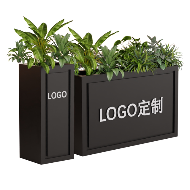 Customized stainless steel iron outdoor flower box combination commercial plaza aluminium plate flower bed sales department outdoor flower pot flower bowl