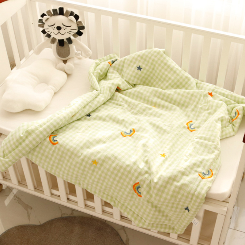 Newborn baby supplies comfort bean blanket spring and autumn gauze bean quilt children's quilt summer thin section summer cool quilt