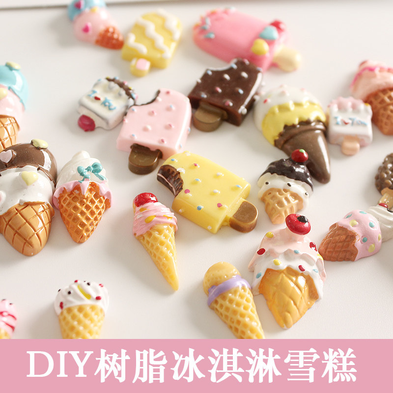 Simulation Ice Cream Ice Cream Creamy Phone Protective Shell Material Handmade Diy Make Cute Ornament Resin Accessories Stick Ice