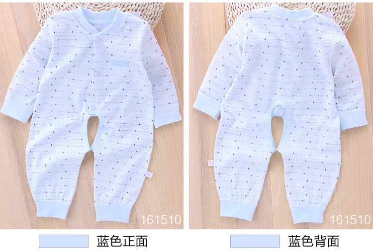 Bé onesies mùa xuân và mùa thu cotton mở sáu sơ sinh quần áo nam năm trăng tròn bé nữ quần áo 0-3 tháng