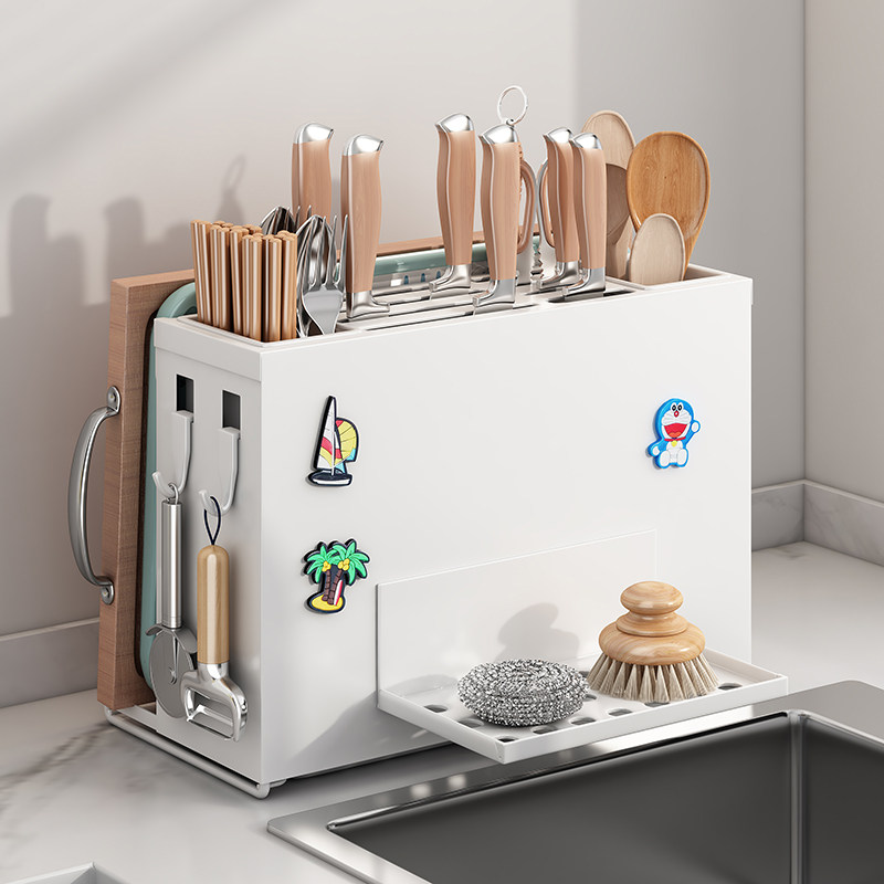 (AEA3169) Tool holder kitchenette kitchen home wall-mounted multifunctional kitchen knife frame chopstick cylinder integrated-Taobao