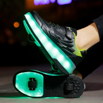 2024 New Childrens Heelys Four-Wheel Girls Sports Roller Skates Can Walk Two-Wheeled Heelys Shoes Invisible Wheels