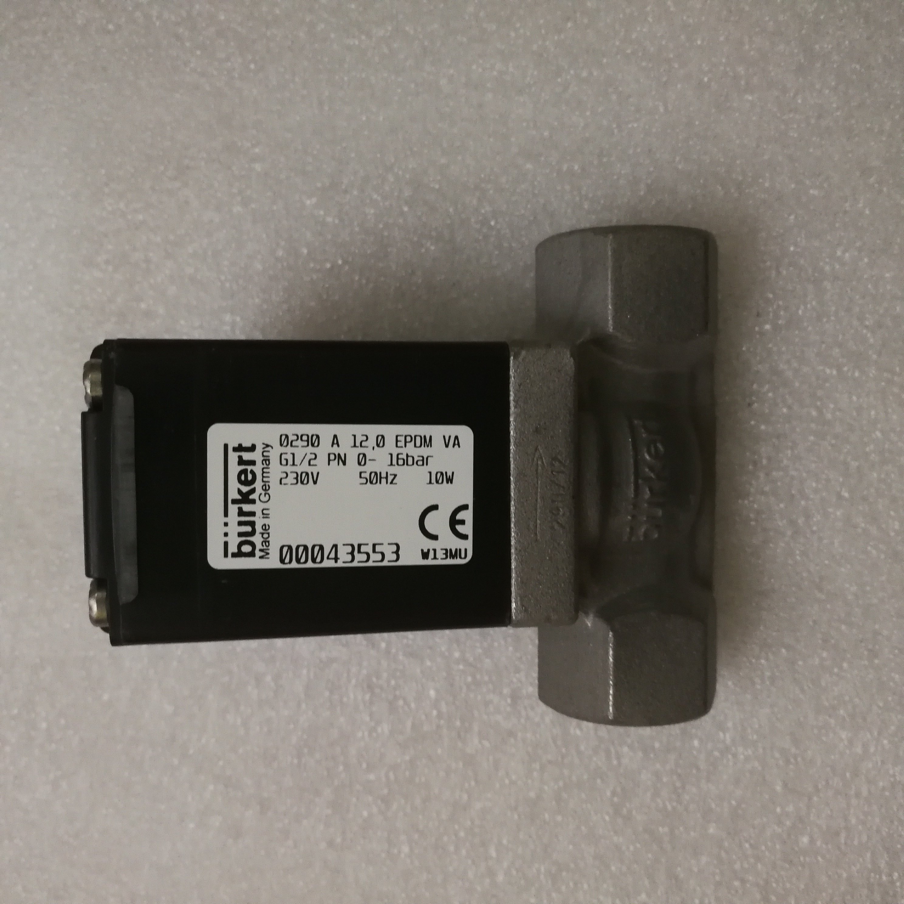 burkert 0290 A 12 0 EPDM VA G1 2 0043553 Treasure vacuum solenoid valve