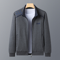 Cardigan vests men's cotton coat for middle-aged and elderly people spring and autumn sports leisure suit grandpa coat thin