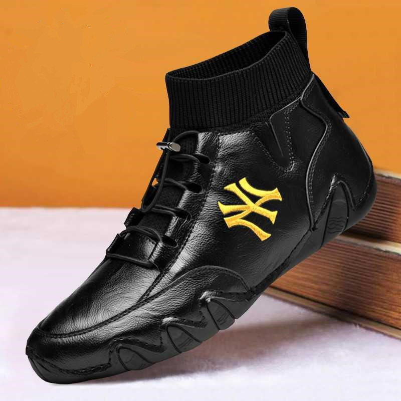 Clear Cabin Handling Tail single breaking code Special price genuine leather men Martin boots High-drum bean-bean shoes casual leather shoes pick up