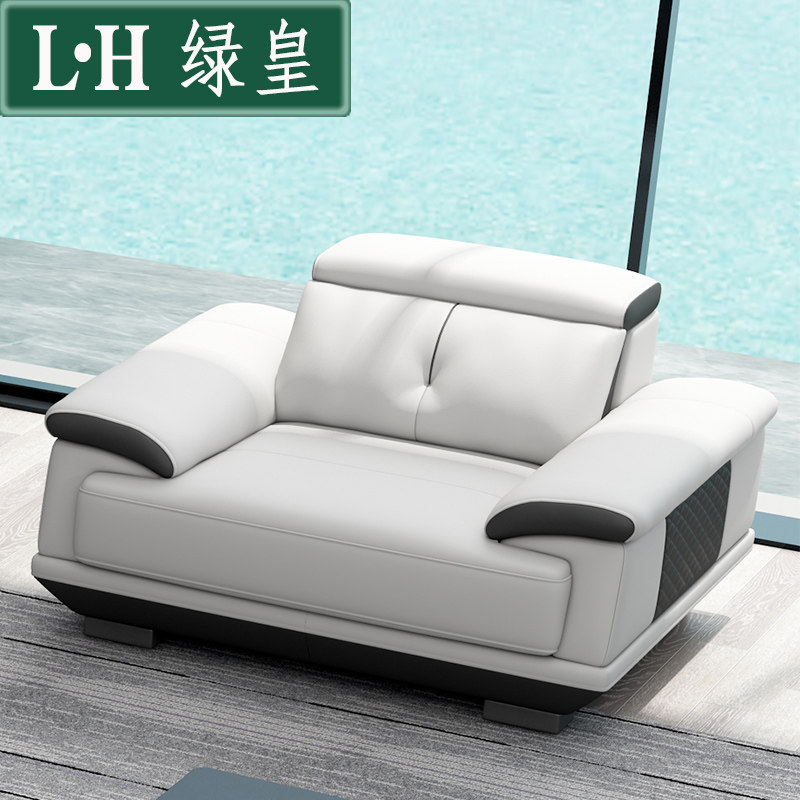 Modern minimalist size apartment leather sofa single-seat combination whole living room massage leather sofa head layer cowhide