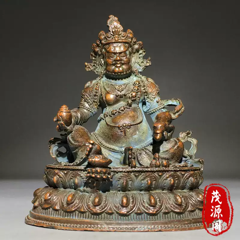 民间旧藏藏传密宗黄财神铜像摆件家居佛堂供奉招财纳福铜器旧货-淘宝