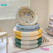 ins Danish retro striped inflatable swimming pool baby dinosaur pool thickened household ocean ball pool bath bucket