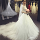 Hàn Quốc phiên bản của từ vai dài tay ren thân chương trailwedding mỏng áo cưới 2020 thời trang mới