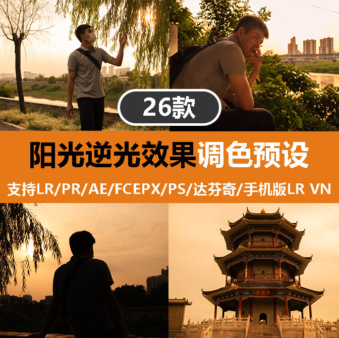 Recommended toning sun backlight effect presets portrait landscape PR PS LR FCPX Da Vinci AE LUT