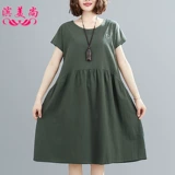 Платье, юбка, летняя одежда, приталенный корсет, с вышивкой, из хлопка и льна, коллекция 2021