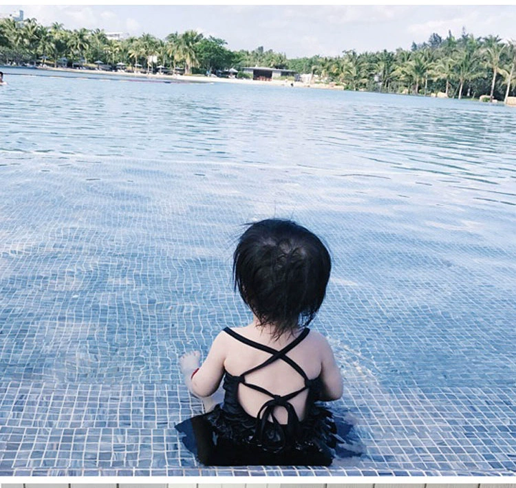 Đồ bơi trẻ em cô bé ren gạc một mảnh áo tắm áo tắm bé bé cô bé công chúa áo tắm