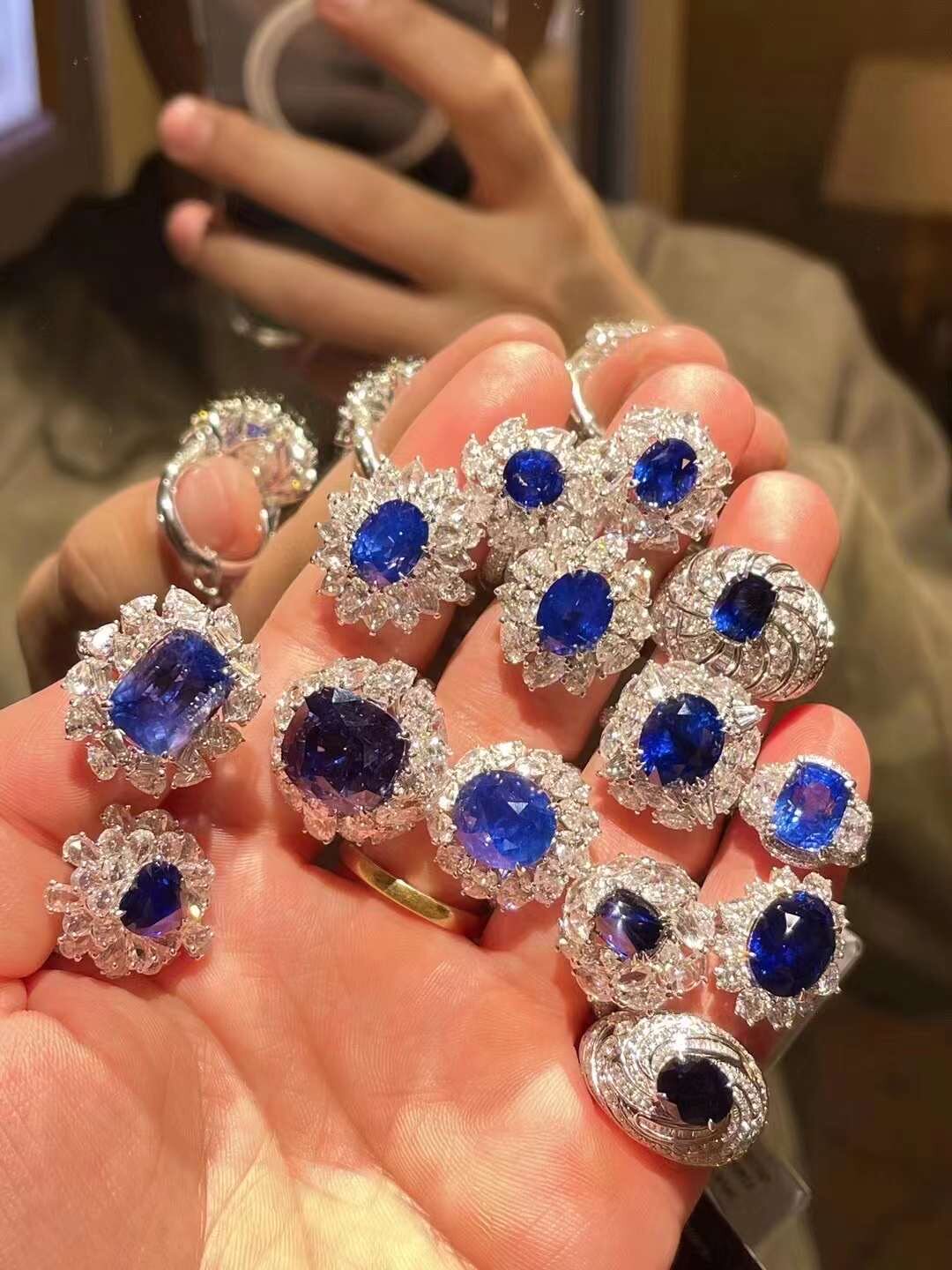 Star Willing Jewelery Natural Sapphire Ring Pendant Nude Stone Royal Blue Vecchio Chamomile Without Burning Papala with certificate-Taobao