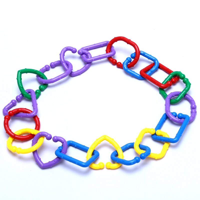 Children's educational toys geometric chain series ring buckle plastic building blocks kindergarten puzzle early education boy