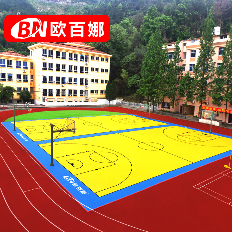 Oubina ice flower Mig outdoor suspended assembly floor Three-person basketball court special waterproof suspended floor mat