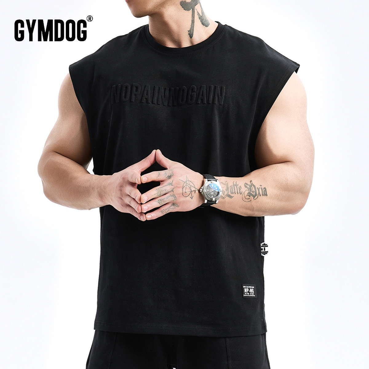GYMDOG rugged print fitness vest men's summer running training sleeveless vest loose motion T-shirt clothes