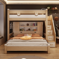 Interfault type bunk bed Childrens bed desk One small family type high and low primary and secondary bed with wardrobe dislocation type double bed