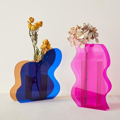 Acrylic natural series Nordic geometric art dry flower vases, flower arrangements, hydroponic flower vases, sample room decorative ornaments